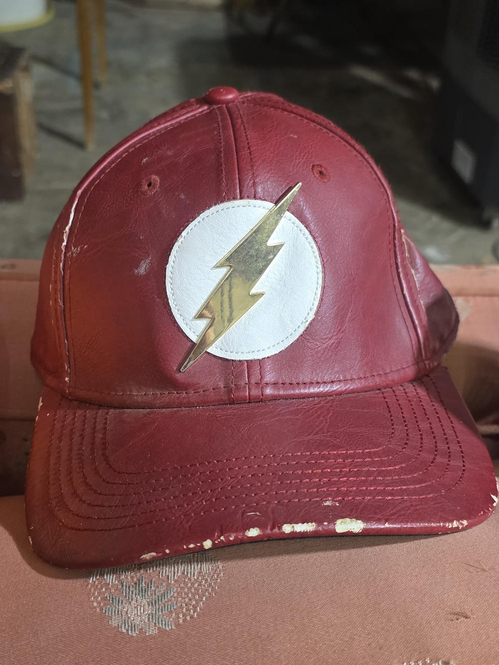 The Flash Lightning Bolt Leather Baseball Cap - Unbranded